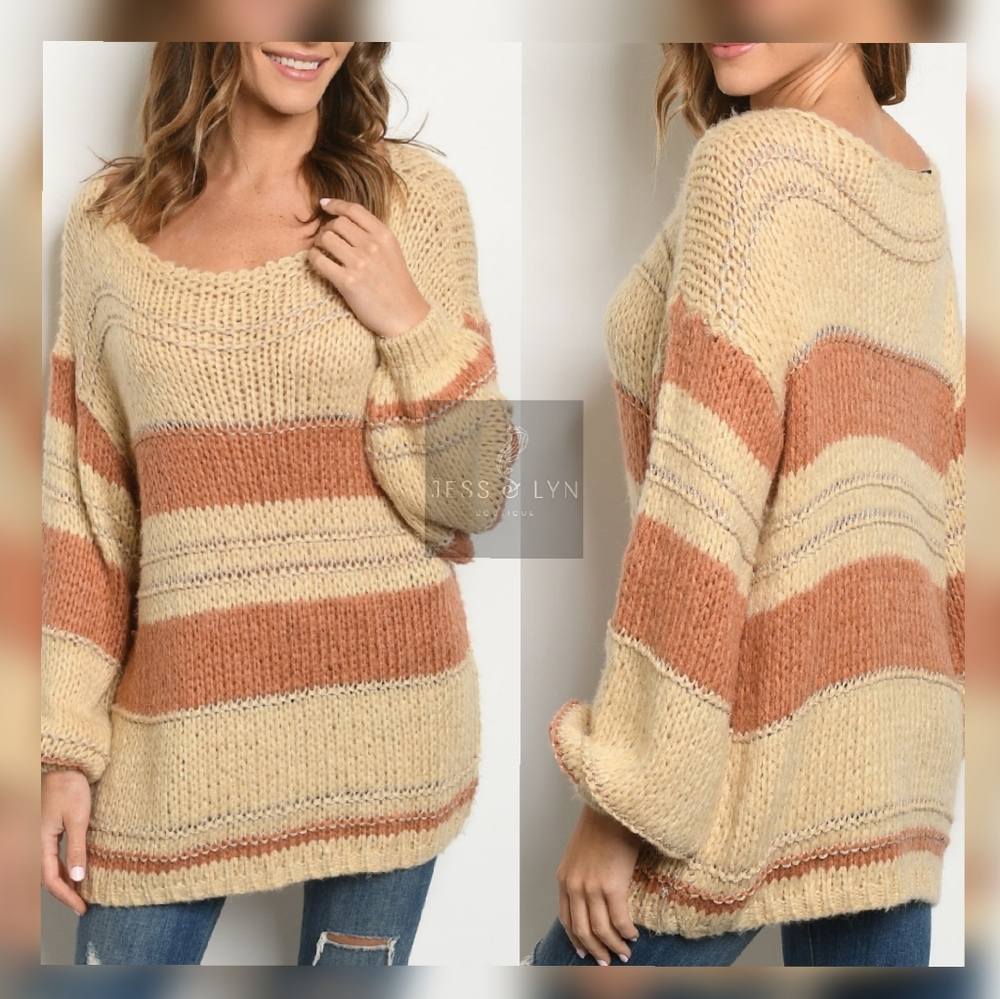 🆕Rusty Rose Oversized Boyfriend Knit Sweater